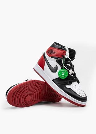 Кросівки air jordan 1 retro red\white\black1 фото