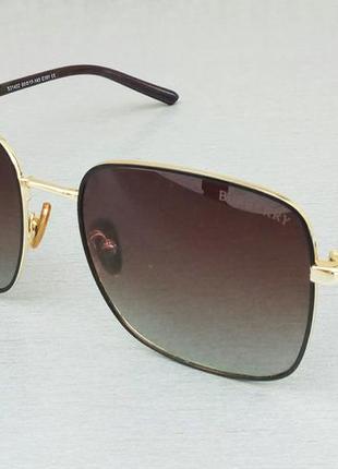 Burberry очки большие женские солнцезащитные коричневые в золоте1 фото