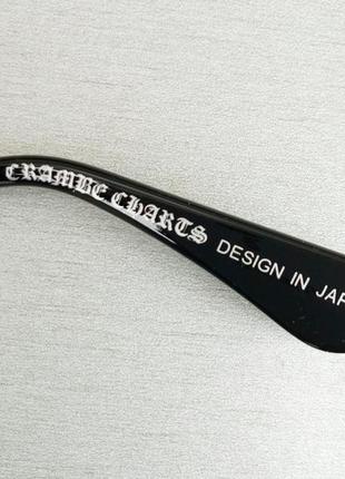 Chrome hearts окуляри чоловічі чорні сонцезахисні в металевій оправі сріблястою5 фото