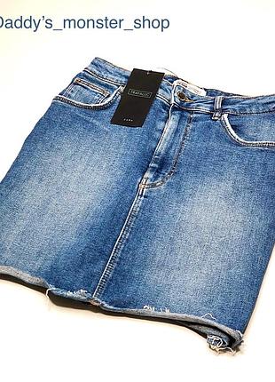 Джинсовая юбка zara authentic denim by trf, размер м