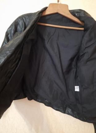 Кожаная куртка винтаж  с кусочков подплечники рукав летучая мышь турция4 фото