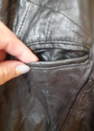 Кожаная куртка винтаж  с кусочков подплечники рукав летучая мышь турция10 фото