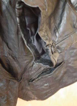 Шкіряна куртка вінтаж з шматочків подплечники рукав летюча миша туреччина9 фото
