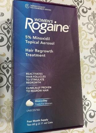 Піна-регейн rogaine 5 міноксидил для жінок, один флакон 60 мл на 2 міс. оригінал із кота