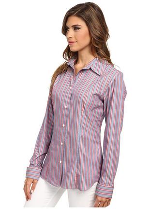 Рубашка, блуза pendleton sara stripe shirt, шелк и хлопок, одежда из сша