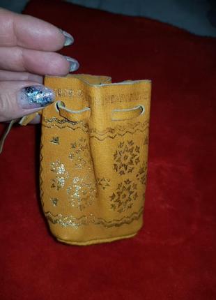 Кошелек  мешочек кожа