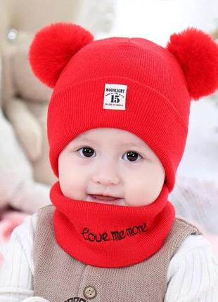 💧стильний набір шапка+хомут