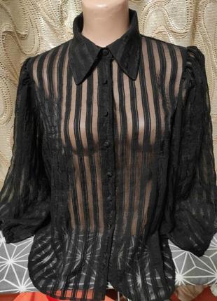 Рубашка блузка с объемными рукавами2 фото