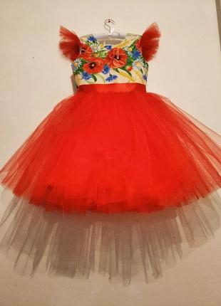 Детское нарядное платье в украинском стиле1 фото