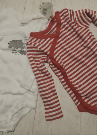 Новый набор 2 шт бодиков lupilu р.62-68