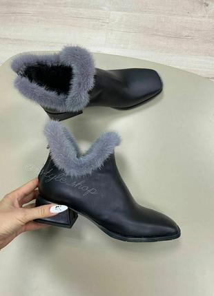 Ботильоны norka  люкс с норкой натуральные