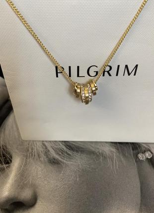 Колье pilgrim ожерелье подвеска камни swarovski