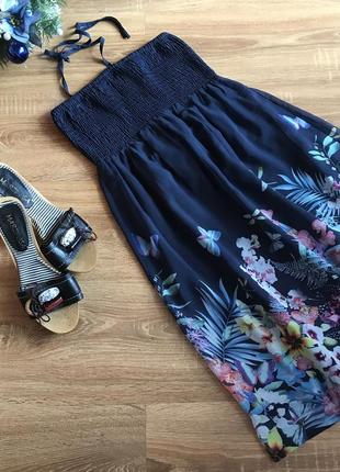 Сарафан синій квіти