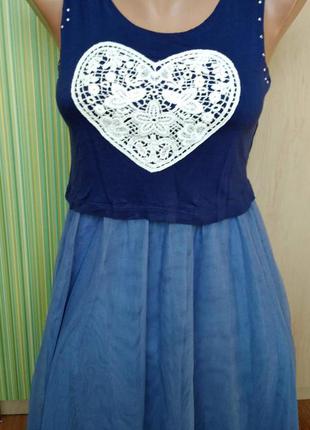 Красивое стильное трендовое платье сарафан сердце  рр.ххс-с1 фото