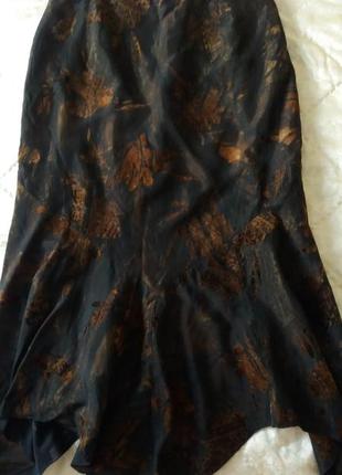Супер брендовая юбка миди коричневая годэ размер м/46. польша.3 фото