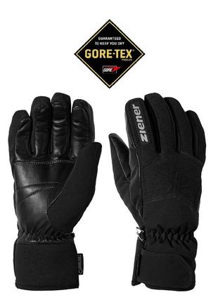 Лижні рукавички ziener, з мембраною gore-tex 2 в 1, soft-shell, шкіра, оригінал