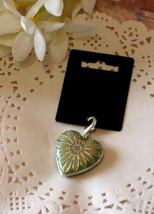 Медальон шарм сердце эмаль открывается pilgrim дания элитная ювелирная бижутерия5 фото
