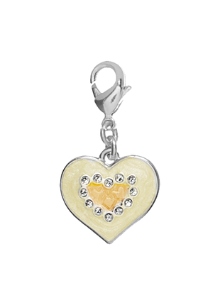 Шарм підвіска "сердечко" серце емаль, кристали, сріблення данія pilgrim1 фото