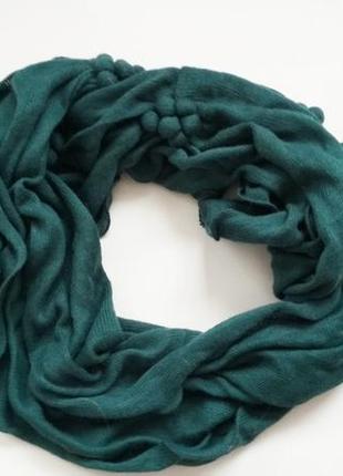 Шарф 2 метри широкий зелений смарагдовий шарфик осінній зимовий весняний довгий теплий