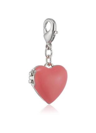 Кулон сердце розовая эмаль мал. pilgrim дания элитная ювелирная бижутерия