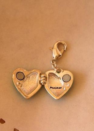 Кулон серце бірюзова емаль малий. pilgrim данія елітна ювелірна біжутерія2 фото