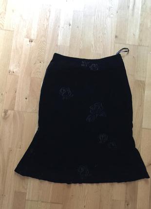 Юбка бархатная