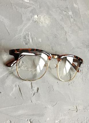 Іміджеві окуляри квадратні клабмайстер з леопардовою оправою4 фото