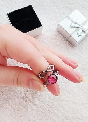 Два кольца набор цвет платина темное серебро бесконечность камень 16