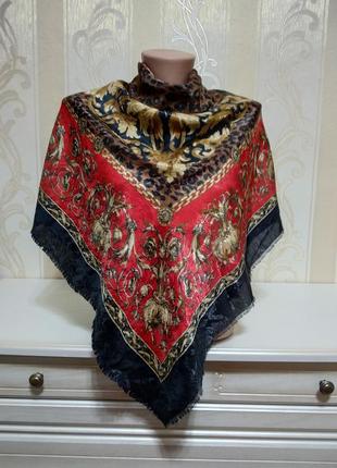 Большой яркий фактурный платок, италия , 117*118см