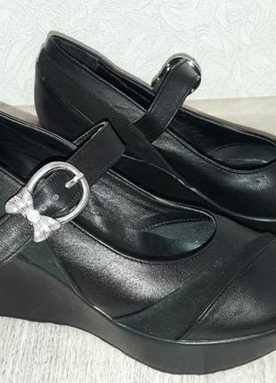 Черные кожаные туфли на платформе starmania1 фото