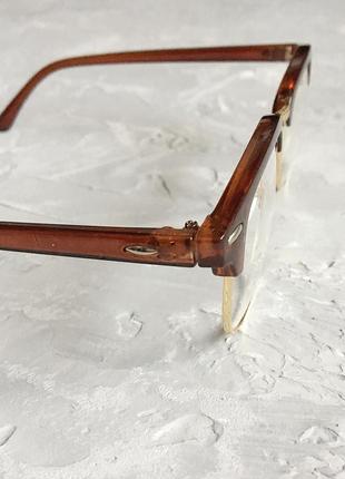 Іміджеві окуляри клабмайстер груглі з коричневою оправою3 фото