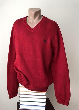 Chaps джемпер 50-52 красный с мысом хлопок chaps xl свитер хлопковый яркий