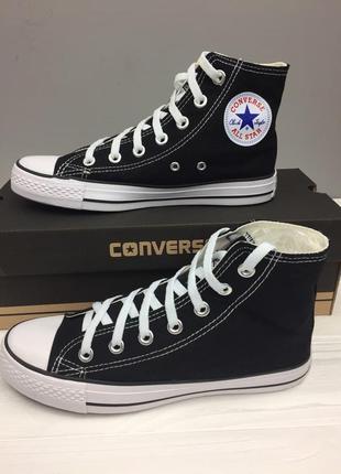 Классичні чорні кеді чорні кеди чоловічі конверси converse all star1 фото