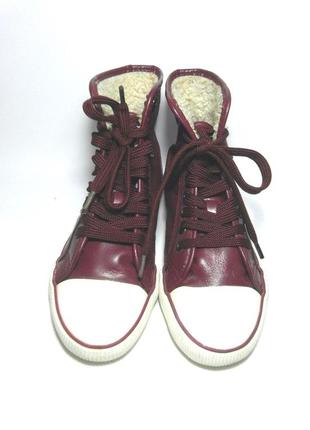 Детские утепленные бордовые кеды alive, р. 29-30