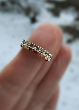 🫧 16.5 ; 17 ; 20.5 размер кольцо серебро с золотом золотая пластина