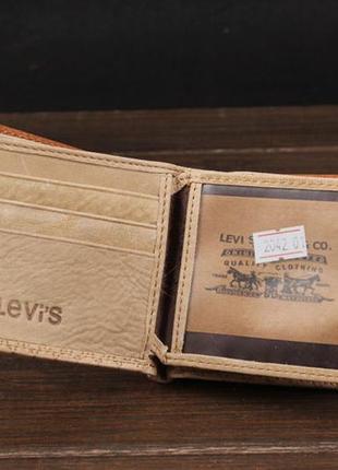 Чоловіче шкіряне портмоне гаманець levi's3 фото