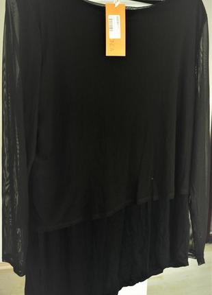 Туника блуза асимметричная 2--слойная комбинированная на 56-58 рр9 фото