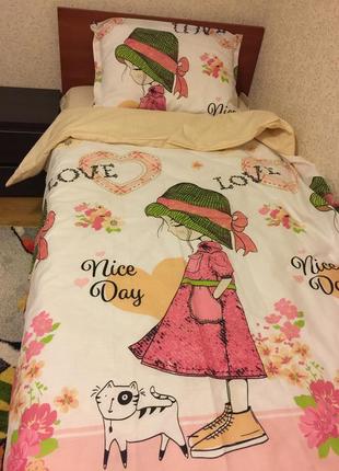 Полуторний комплект для дівчинки