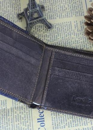 Чоловіче шкіряне портмоне гаманець levi's4 фото