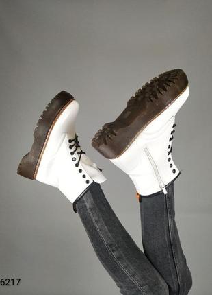 Женские белые популярные легкие недорогие ботинки на высокой платформе 🆕деми🆕4 фото