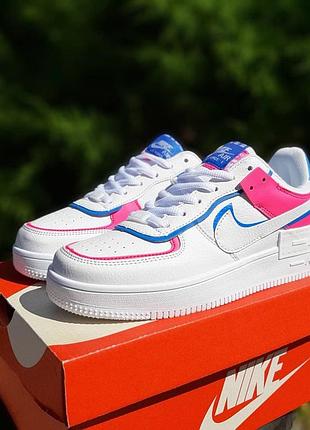 Жіночі легкі популярні шкіряні кросівки nike air force 1 shadow🆕найк аір форс🆕