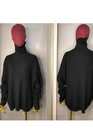Christian dior boutique винтаж чёрный шерстяной свитер оверсайз гольф рубчик дизайнерский2 фото
