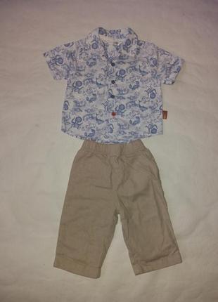 Сорочка + лляні штани 0-6 міс.