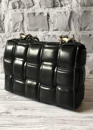 Стильная сумка bottega veneta  черная7 фото