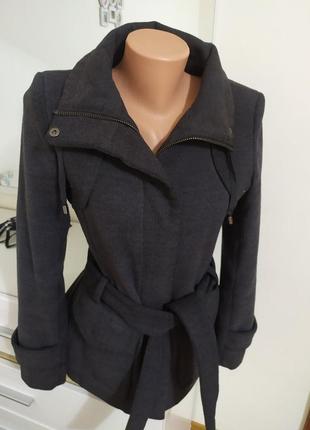 Zara серое полупальто пальто  трэндовый пиджак