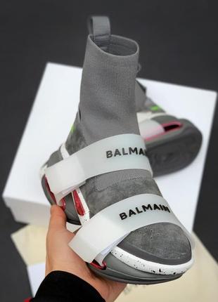 Balmain bold sock sneaker grey 🆕шикарные кроссовки 🆕купить наложенный платёж8 фото