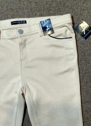 . джинсы леггинсы эластичные молочного цвета3 фото
