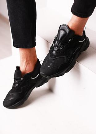 Мужские кроссовки adidas ozweego leather black