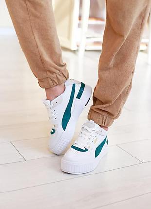 Женские кроссовки puma cali sport heritage white/teal