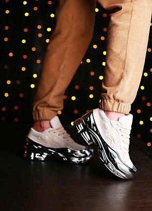 Женские кроссовки adidas raf simons rs ozweego cream white silver metallic